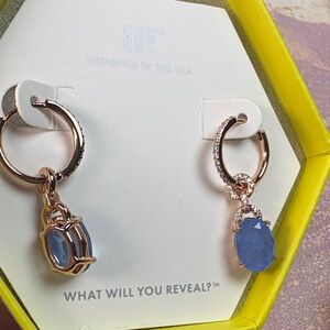 Lab Created Ocean Blue Quartz on Rose Gold Plating